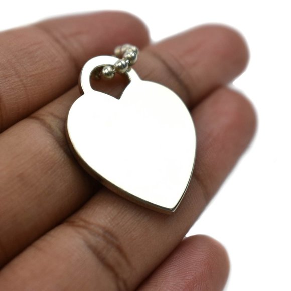 TIFFANY & CO Sterling Silver Return to Necklace Full Heart Pendant 1009 - Picture 4 of 10
